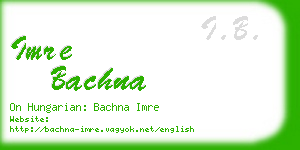 imre bachna business card